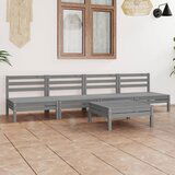 Maison Chic Seti vrtnega pohištva - Vrtna garnitura - Vrtni pohištvo set 5-delna siva trdna borovina, (21816950) | Shoptok.si