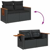  9-dijelni set vrtnih sofa s jastucima crni od poliratana bagrem | shoptok.hr