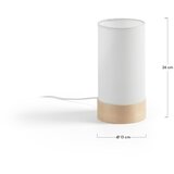 Kave Home Bela/v naravni barvi namizna svetilka iz masivne bukve s tekstilnim senčilom (višina 26 cm) Slat – | Shoptok.si