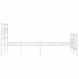  Metalni okvir kreveta uzglavlje i podnožje bijeli 183x213 cm | shoptok.hr