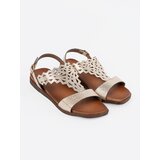 Sergio Leone Golden sandals with openwork decorations | Shoptok.si