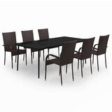  7-dijelni vrtni blagovaonski set smeđe-crni | shoptok.hr