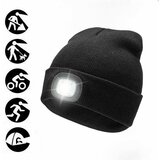  Unisex Črna kapa s 4 LED diodami Cene
