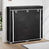 Ormarić za Cipele s Pokrovom od Tkanine 115 x 28 x 110 cm Crni | shoptok.hr