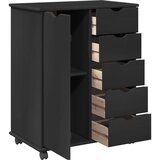  Mobilni ormar Crna 63,5 x 39 x 79 cm Čvrsto borovo drvo | shoptok.hr