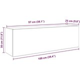  Kupaonski zidni ormarić smeđi hrast 100x25x30 cm izrađeno drvo | shoptok.hr