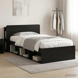  Okvir kreveta s pohranom Crna 75 x 190 cm Konstruirano drvo | shoptok.hr