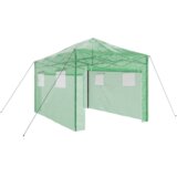 vidaXL Rastlinjak s streho Zelena 290 x 430 x 315 cm Jeklo | Shoptok.si