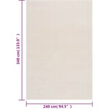  Čupavi tepih krem bijele boje 240x340 cm poliester | Shoptok.si