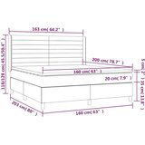  Box spring postelja z vzmetnico temno siva 160x200 cm blago, (20900467) | Shoptok.si