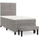 Box spring krevet s madracem svjetlosivi 100x200 cm baršunasti | shoptok.hr