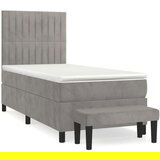 Box spring postelja z vzmetnico svetlo siva 100x200 cm žamet, (20789822) | Shoptok.si