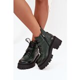 Zazoo Leather Women's Block Heel Boots with Decorative Strap Insulated | Shoptok.si