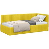  Kutni okvir kreveta s uzglavljem Žuta 90 cm x 190 cm Baršun | shoptok.hr
