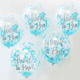 Ginger Ray® baloni s konfetima oh baby! about to pop blue | shoptok.hr