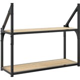  Zidna polica s 2 razine, hrast Sonoma, 60x21x51 cm, inženjerski drvo | shoptok.hr