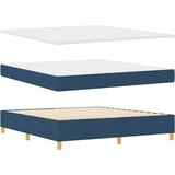  LED Box Spring Krevet s uzglavljem Plava 180 x 200 cm tkanina | shoptok.hr