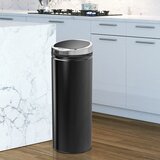  Kanta za otpad sa senzorom pokreta nehrđajući čelik 30 5 cm x 30 5 cm x 81 5 cm crna | shoptok.hr