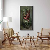  Slika - Vincent Van Gogh – Vase of Hollyhocks 30x60 U crnom drvenom okviru | shoptok.hr