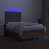  Krevet box spring s madracem LED smeđesivi 120 x 200 cm tkanina | shoptok.hr
