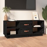 The Living Store ormarić crni 100x34x40 cm od masivne borovine | shoptok.hr