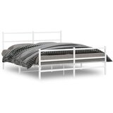 Furnova Kovinski posteljni okvir z vzglavjem in vznožjem bel 150x200 cm, (21938066) | Shoptok.si