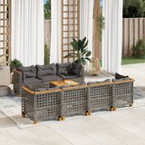 vidaXL 8-dijelni set vrtnih sofa od poliratana s jastucima sivi | shoptok.hr