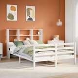 vidaXL Krevet s regalom z knjige bez madraca bijeli 160x200cm borovina Cijene