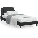 vidaXL Posteljni okvir z vzglavjem črn 90x200 cm blago | Shoptok.si