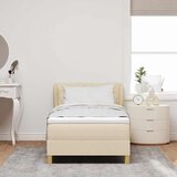  s opruga kutije s uzglavljem Krema 100 x 200 cm tkanina | shoptok.hr