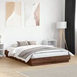 Furnova Posteljni okvir z LED diodami rjavi hrast 135x190 cm, (21938136) Cene