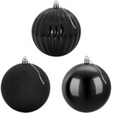  Set božićnih kuglica XXL 3 kom. Crna Ø 25 cm Plastika | shoptok.hr