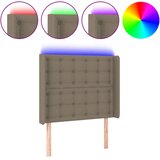  LED uzglavlje smeđesivo 93 x 16 x 118/128 cm od tkanine | shoptok.hr