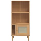 Regal za knjige SENJA izgled ratana smeđi 60x35x130 cm borovina | Eponuda.com