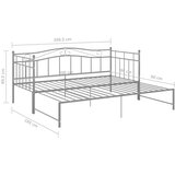  Za krevet na razvlačenje sivi metalni 90 x 200 cm | shoptok.hr