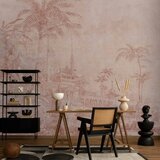  Foto tapeta - Landscape with temple - engraving of Indian architecture with palm trees 500x350 Premium | shoptok.hr