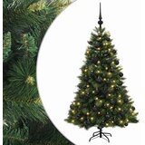  Umjetno božićno drvce s kuglicom 150 cm 150 LED lampica - Zelena 150 cm s LED-ima i crnim lopticama | shoptok.hr