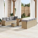 Sjedeća garnitura za vrt 11 kom. Bež poliratan 90 x 55 x 71 cm | shoptok.hr