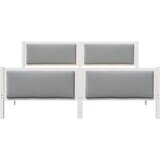  Krevetna konstrukcija Svijetlo siva 180 x 200 cm tkanina Bijela | Shoptok.si