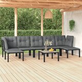 Maison Chic Seti vrtnega pohištva - Vrtna garnitura 8-delna črna in siva poli ratan, (21796098) | Shoptok.si