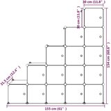 vidaXL Kockasta omarica za otroke s 15 kockami modra PP | Shoptok.si
