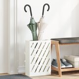 vidaXL Stojalo za dežnike Belo Kovina Kompaktno Dekorativni vložki | Shoptok.si