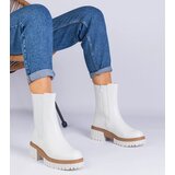 Gemre White ankle boots made of eco-leather Tantala | Shoptok.si