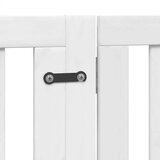 vidaXL Ograda za pse z vrati zložljiva 6 panelov bela 480 cm les | Shoptok.si