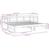  Dnevni ležaj na izvlačenje bijeli 2x(90x190)cm masivna borovina | shoptok.hr