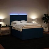  s oprugama i madracem plavi 140x190 cm baršunasti | shoptok.hr