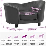 SOFA za pse tamnosiva 69 x 49 x 40 cm od pliša i umjetne kože | shoptok.hr