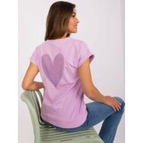 Fashion Hunters Light purple women's blouse with short sleeves Cene