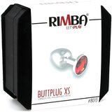Rimba XS - crveni kamen, metalni analni dildo (srebrni) | shoptok.hr