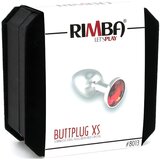 Rimba XS - rdeč kovinski analni dildo z rdečimi kamni (srebrn) | Shoptok.si